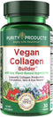 Vegan Collagen Builder - Organic Whole Foods Fruits + Veg, Silica, Lutein, Vitamin C, Biotin, Grape Seed - Amino Acids Glycine, Lysine + Proline C...