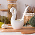 Swan Ceramic Utensil Holder, 1pce Kitchen Utensil Holder White Ceramic Makeup Storage Organizer Desk Pencil Holder Standing Makeup Brush Holder Sw...