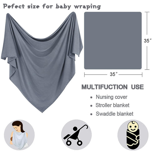 OWLOWLA Newborn Swaddle Set Stretch Wrap Swaddle Receiving Blanket for Baby Boy Girl(Dim Gray)...