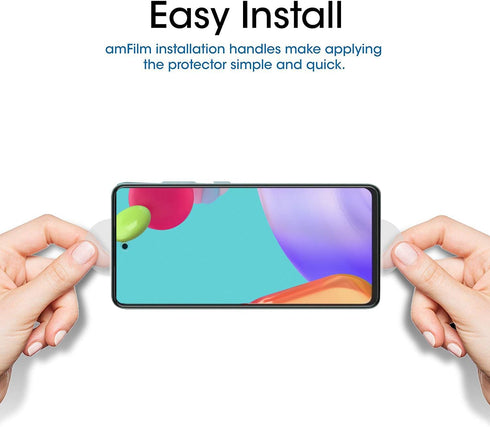 amFilm (3 Pack) Tempered Glass Screen Protector for Samsung Galaxy A53/ A52/ S20 FE 6.5'' with Easy Installation Handles, HD Clear, Anti-Scratch B...