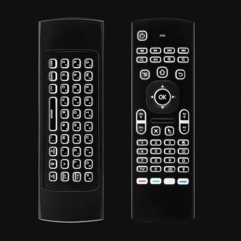 MX3 Air Mouse Voice Remote Control, 2.4G Multifunctional Blacklight Mini Wireless Keyboard Air Mouse Remote for Android Smart TV Box, 3-Gyro&Gsens...