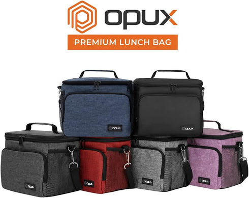 opux Insulated Lunch Bag for Men Women, Soft Lunch Box for Office Work School Picnic, Leakproof Lunch Cooler Bag with Shoulder Strap for Kid Adult...