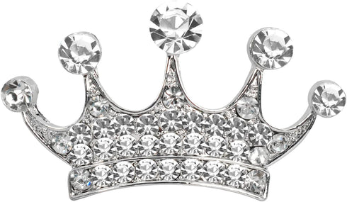 Gyn&Joy Shine Silvery Tone Clear Crystal Rhinestones Queen Princess Crown Pin Brooch...