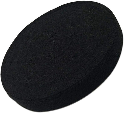Abbaoww 50 Yards Cotton Twill Tape Ribbon 3/4 Inch, Soft Natural Webbing Tape Herringbone Tape for Sewing DIY Craft, Black...
