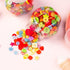 AKOAK 1 Bottle (Approx. 400Pcs) Handmade Candy-Colored Children's Clothing Buttons, Square/Heart-Shaped/Flower-Shaped, a Variety of Shapes and Col...