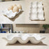 Ceramic Egg Holder Egg Tray Porcelain Fresh Egg Holder for Fridge Countertop Kitchen Storage Half Dozen 6 Cups (White)...