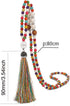 Boho Beads Necklaces Chakra Statement Long Chain Tassel Necklace Jewerly Handmade Fashion Jewelry (Beads Necklaces, Multi-color mixing)...