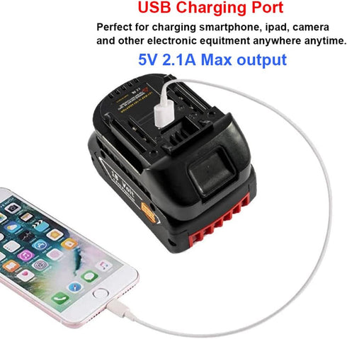 USB Battery Adapter for Makita 18V Lithium-ion LXT Cordless Tool, Convert for Bosch 18V Li-ion BAT609 BAT612 BAT618 Battery to Makita 18V Lithium ...