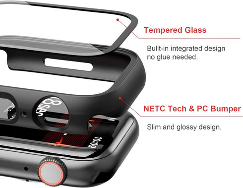 12 Pack Case with Tempered Glass Screen Protector for Apple Watch Series 8 Series 7 45mm,JZK Hard PC Full Coverage Slim Guard Bumper Protective Co...