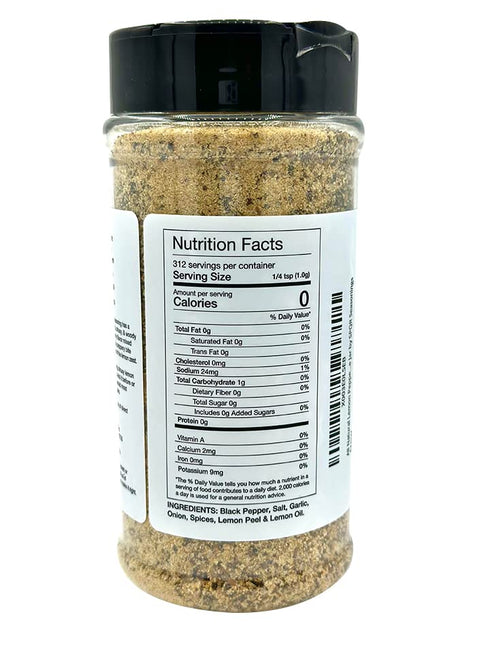 All Natural Lemon Pepper Seasoning XL 11 Ounce Jar No Citric Acid or Artificial Coloring by SPQR Seasonings...