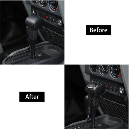 RT-TCZ for Wrangler JK Gear Shift Knob Handle Cover Trim for Jeep Wrangler JK JKU 2007-2010 Carbon Fiber Interior Accessories...