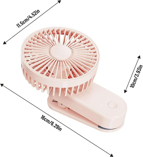Portable Mini Clip on Fan, 4000mAh Rechargeable USB Battery Operated Stroller Fan with Magnetic - Pink...