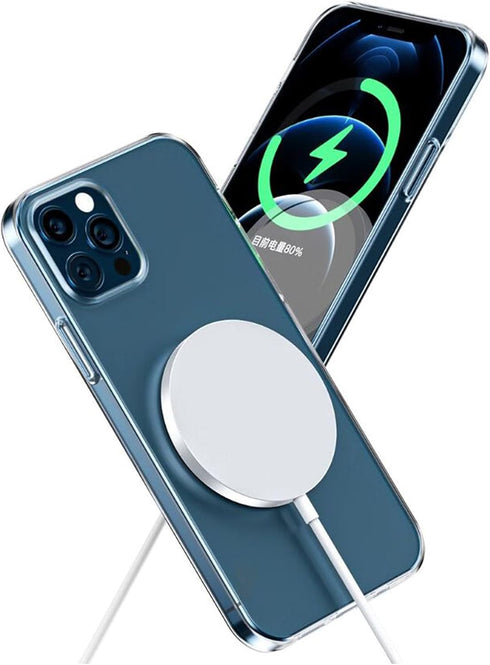 Desk Phone Stand with 3ft 15W Type-C Magnetic Wireless Charger Compatible with MagSafe iPhone 15/14/13/12 Series for Office,Study Room Desktop, Be...
