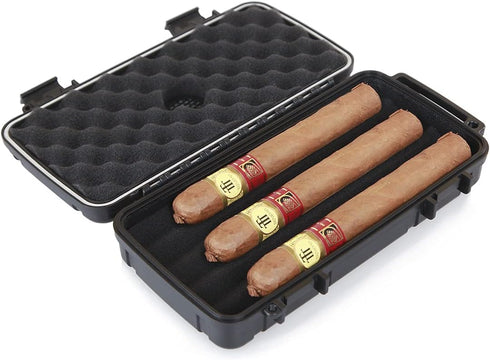 C CRYSTAL LEMON Travel Cigar Case with Humidor, Waterproof, Crushproof Cigar Caddy Black...