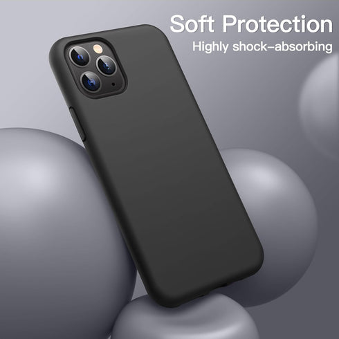 JETech Silicone Case for iPhone 11 Pro 5.8-Inch, Silky-Soft Touch Full-Body Protective Phone Case, Shockproof Cover with Microfiber Lining (Black)...