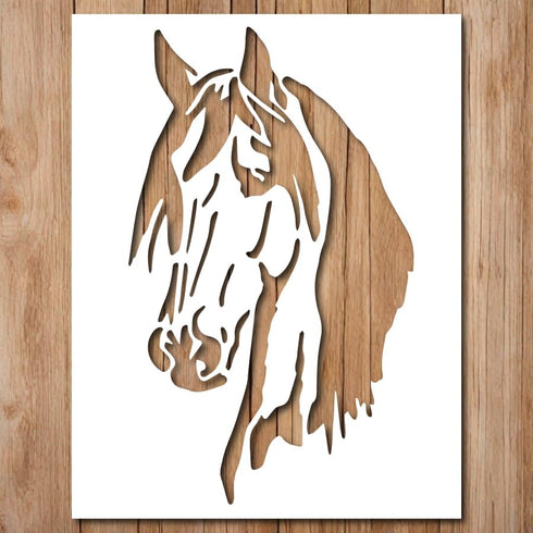 Horse Stencil - Wood Horse Wooldland Wildlife Animal Stencils Reusable for Painting on Wood, Glass, Wall, Rock, Walls, Glassware, Canvas - Animal ...