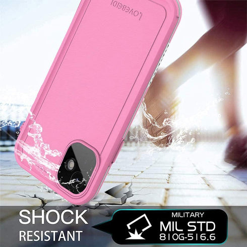 for iPhone 11 Waterproof Case 6.1 Screen Protector Underwater Shockproof Full-Body Dustproof Rugged Case for Aplle iPhone 11 (Pink)...
