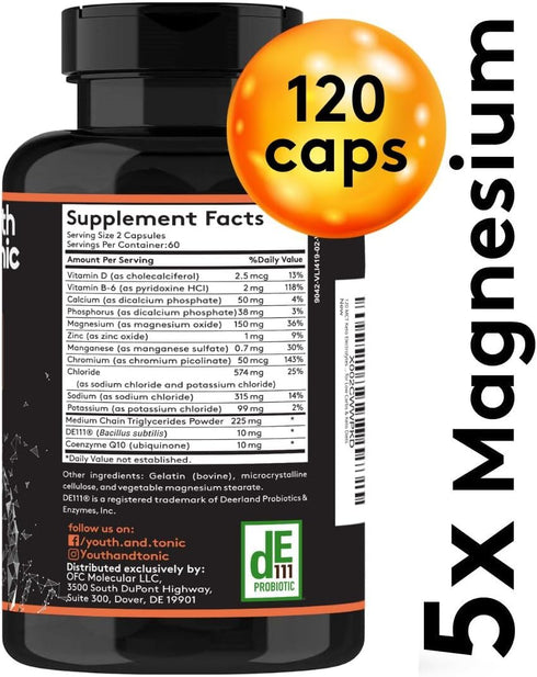120 MCT Keto Electrolytes Pills | 150 mg Magnesium Probiotics Co Q 10 | Potassium Sodium Chloride Calcium Zinc & D3 Vitamin | Premium Grade Salt S...
