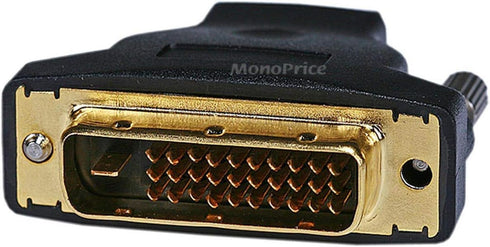 Monoprice DVI-D Dual Link M1-D(P&D) Male to HDMI Female Adapter - Gold Plated, Black...