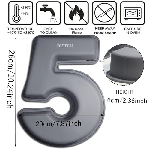 Dioycli Large Number Cake Pan For Baking 3D Silicone Number Cake Mold DIY Baking Letter Ectangle Novel Cake Tins For Birthday and Wedding Annivers...