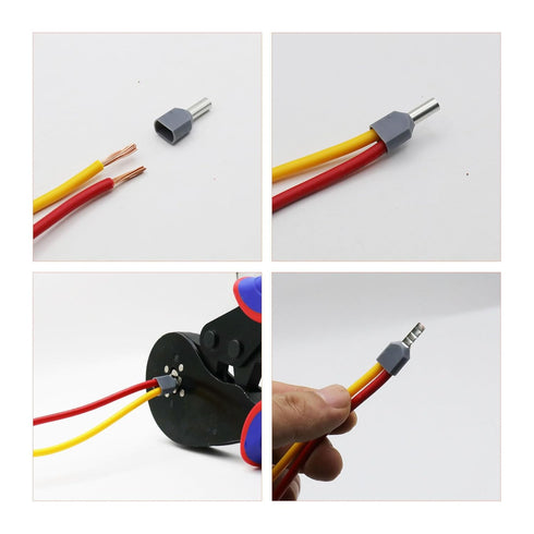 Wire Ferrule Kit,1200pcs Single and Dual Barrel Ferrules Terminal Set, Twin Ferrule Connectors Wire Ends Terminals Pins, AWG10~22 Single-Line Ferr...