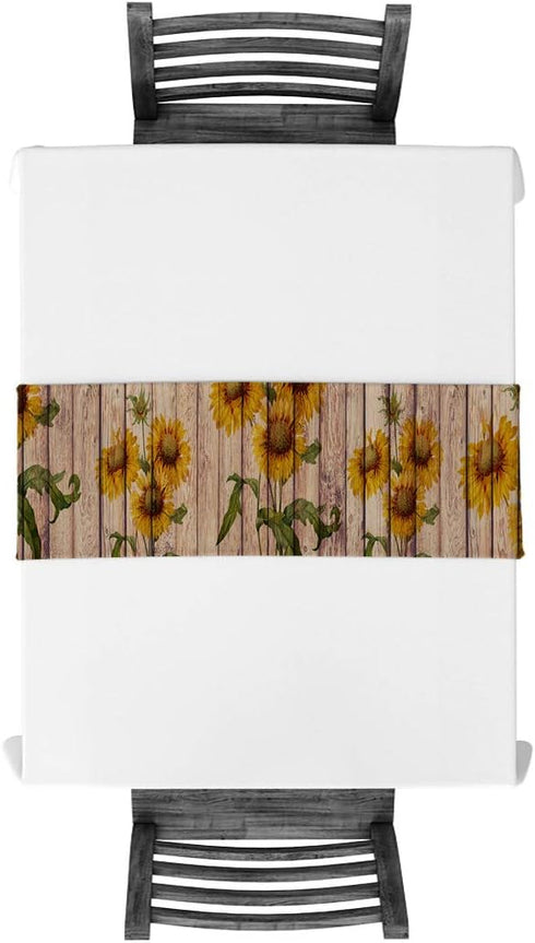 Sunflowers Rustic Table Runner-Cotton linen-Small 36 inche Dresser Scarves,Farmhouse Tablerunner for Kitchen Coffee/Dining/Sofa/End Table Home Liv...