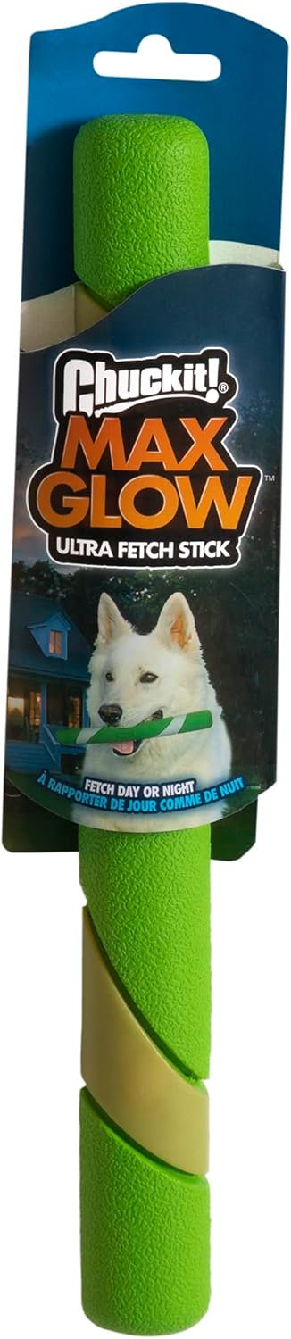 Chuckit! Max Glow Ultra Fetch Stick Outdoor Dog Toy, 12 Inches, for All Breed Sizes...