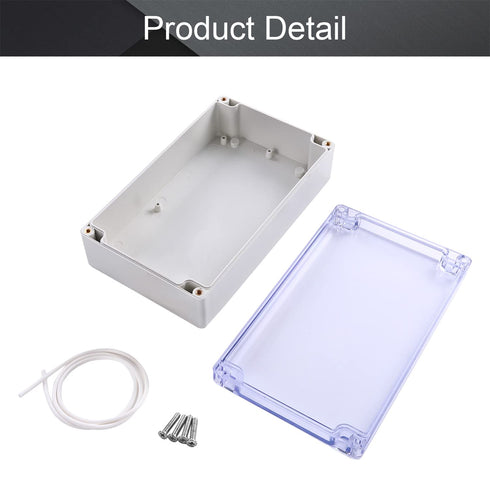 Fielect Clear Junction Box ABS Plastic Project Box Dustproof Waterproof IP65 Universal Electrical Project Enclosure with Transparent Cover, 7.87" ...