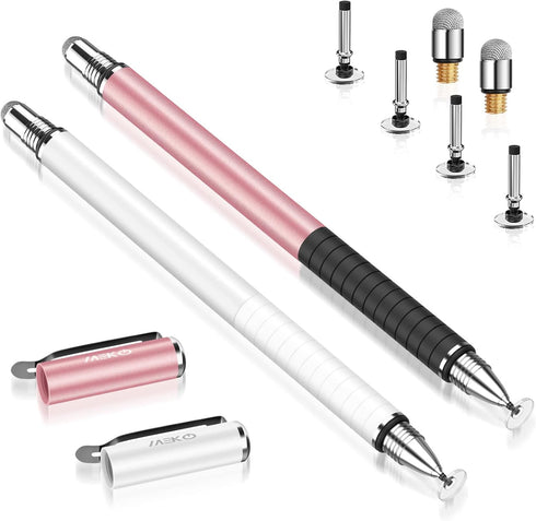 MEKO Stylus Pens for Touch Screens, 2 in 1 Universal Disc Stylus Pens for iPhone, iPad and All Capacitive Cell Phones, Tablets, Laptops Bundle wit...