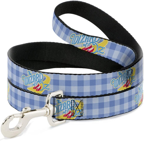 Movies Pet Leash, Dog Leash, The Wizard of Oz Logo Gingham Checker Blues, 6 Feet Long 0.5 Inch Wide...