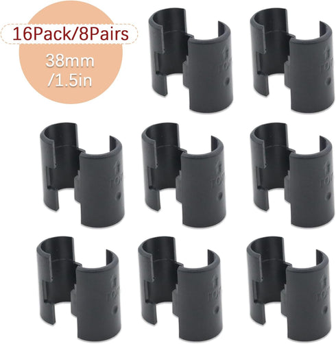 16 Pack Wire Shelf Shelving Clips for 1-1/2" Post, 8 Pair Plastic Shelf Clips Split Shelving Sleeves for Wire Shelf Brackets, Wire Shelving Replac...
