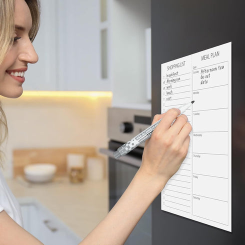 2 Pcs Magnetic Dry Erase to Do List Grocery List Pad Whiteboard Sheet for Fridge 10" x 12" Magnetic to Do List White Board with 8 Whiteboard Marke...