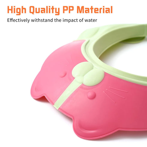 Baby Shower Cap Bathing Protection Silicone Adjustable Foldable Hair Washing Hat Shampoo Cap for Baby Toddler Kid Portable (Pink)...