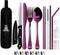 Portable Travel Silverware Set With Case, Includes 10 Pcs of Travel Utensils With Case, Stainless Steel Flatware Set For Camping, Easy to Travel, ...