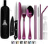 Portable Travel Silverware Set With Case, Includes 10 Pcs of Travel Utensils With Case, Stainless Steel Flatware Set For Camping, Easy to Travel, ...