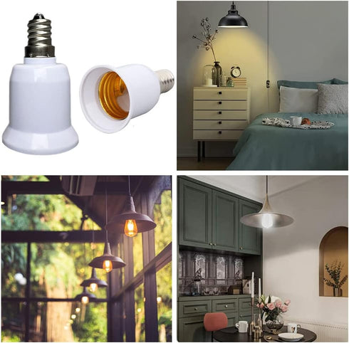 E12 to E26 /E27 Adapter Chandelier Light Socket, E12 to E26 Adapter E12 Light Socket,Light Bulb Socket, Light Socket Adapter, Bulb Base Adapter Co...
