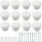 12 Packs Solid Wood Round Kitchen Cabinet Knobs, 1.34 Inch Diameter Wood Pulls, White Drawer Pulls, Dresser Drawer Handles Knobs...