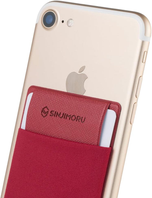 Sinjimoru Secure Card Holder for Back of Phone, Stretchy Fabric Cell Phone Wallet Stick On Credit Card Case for iPhone & Android. Sinji Pouch Flap...