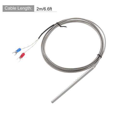 MECCANIXITY K Type Thermocouple Temperature Sensor Probe 5x100mm 6.6ft Wire 0 to 600°C(32 to 1112°F) Stainless Steel...