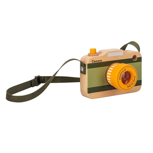 Wooden Mini Pretend Camera Toy for Toddlers 1 2 3 Years Old, Neck Hanging Photographed Props for Boys Girls Children Kids...