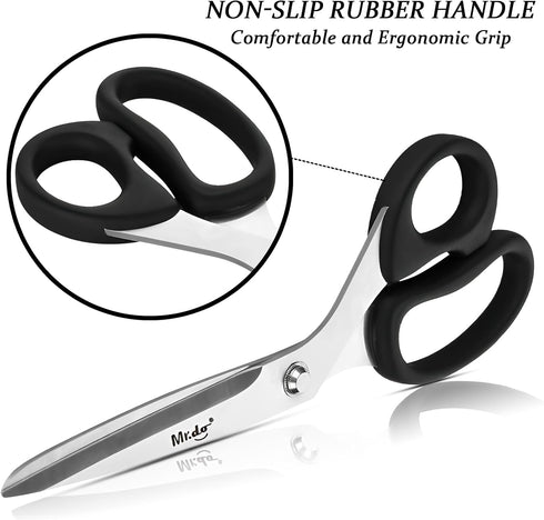 Mr.do Fabric Scissors 10 inch Sewing Scissors All Purpose Heavy Duty Sharp Fabric Scissors for Cutting Clothes Leather Classic Stainless Steel Pro...
