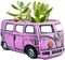Cute Succulent Plants Pots, Small Planter Pots with Drainage Hole, Flower Pots for Home Indoor Outdoor Garden Decoration (Purple Bus)...
