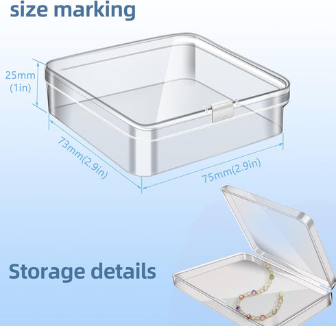 KAUIQU Bead Organizer Box, 12 Pack Clear Plastic Small Storage Container with Lid, Diamond Art Storage Containers Use for DIY Crafts, Pills, Jewel...