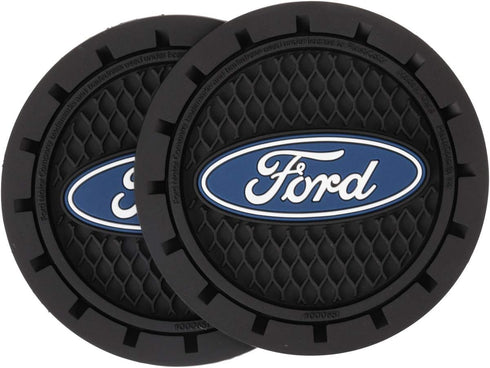 Plasticolor 000651R01 Ford Oval Auto Car Truck SUV Cup Holder Coaster 2-Pack , Blue...
