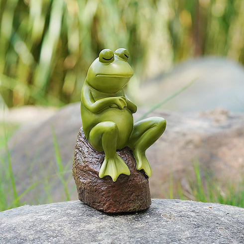 Frog Statue Decoration, Creative Garden Frog, Figurine Deco Crafts Animal Sculptures, Individual Decoration for Yard Garden Outdoor Indoor....