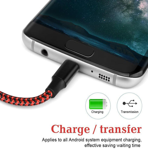 4Pack 3FT/6FT/6FT/10FT Micro USB 2.0 Cable Replacement for Samsung Galaxy S7 Edge S6 J7, Moto G5, Android Smartphones Premium Nylon Braided Androi...