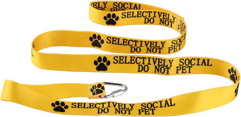 Funny Dog Leash Selectively Social Do Not Pet Dog Leash Walking Training Dog Leashes Dog Owner Pet Lover Gift (Selectively Social Do Not Pet-YE)...