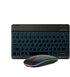 Ultra-Slim Bluetooth Keyboard and Mouse Portable Mini Wireless Keyboard Rechargeable 7-Color Backlit for Apple iPad iPhone Samsung Tablet iPhone S...