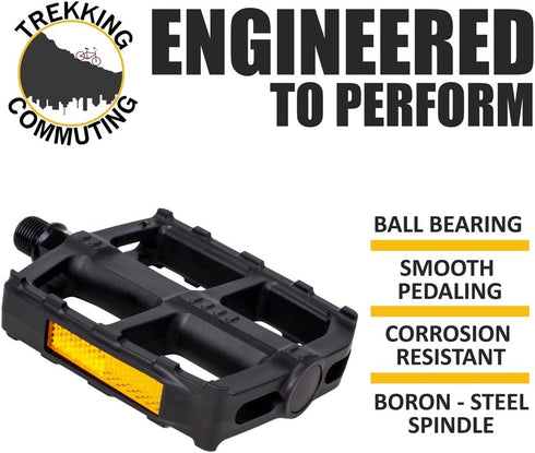 BV Bike Pedals - Universal Fit Bicycle Pedal 9/16" Compatible, Non-Slip & Durable Lightweight for Most Adult Bikes & MTB...