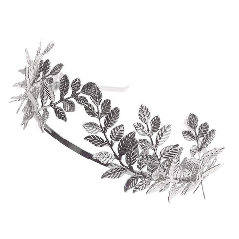 Bridal Headband Leaf Vine Headband Silver Leaf Crown Leaf Tiara Wedding Headpiece Bridesmaid Prom Festival Hair Accessories for Women and Girls(Si...